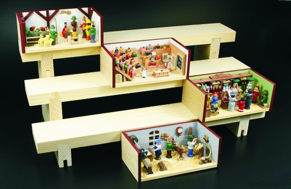 Treppe zum Aufstellen der Miniaturstübchen